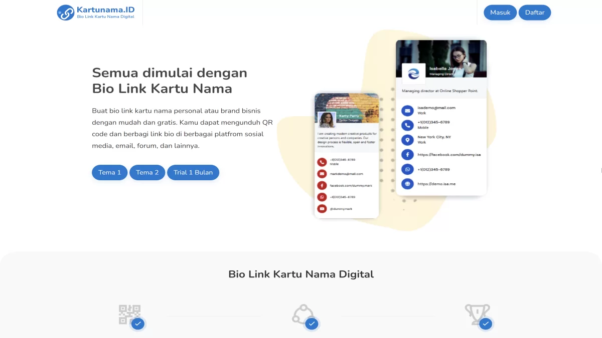Bio Link Kartu Nama Digital